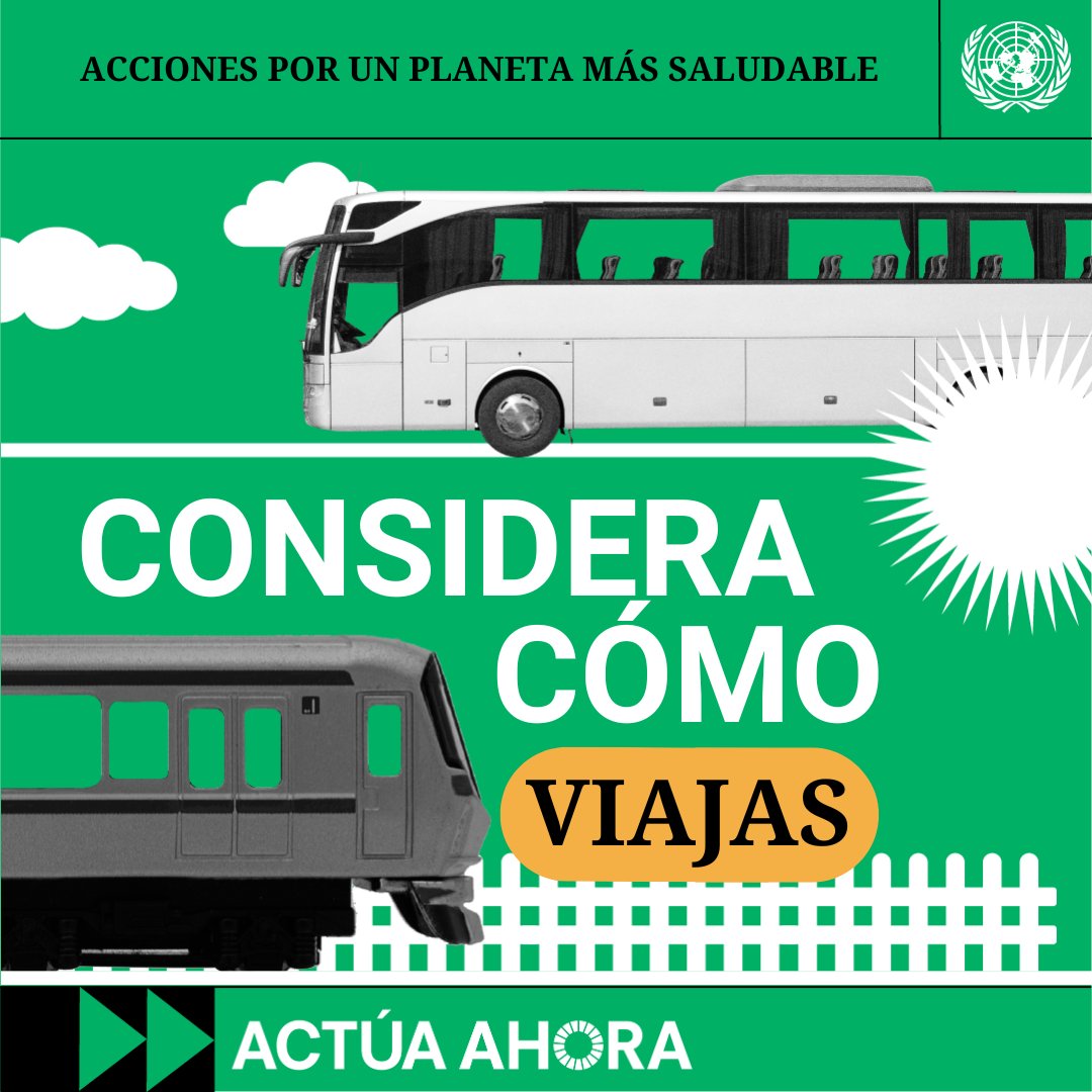 Caminar, andar en bicicleta y usar transporte público son opciones de transporte sostenibles que reducen significativamente tu impacto climático.

En el #DíaDelTransporteSostenible descubre otras formas de viajar de manera más ecológica. ⬇️

un.org/es/actnow/tran…