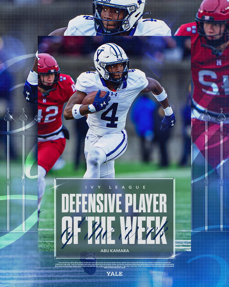 Abu Kamara has been tabbed as the Ivy League Co-Defensive Player of the Week 🌿

🔗 t.ly/jM8fG | #Team151