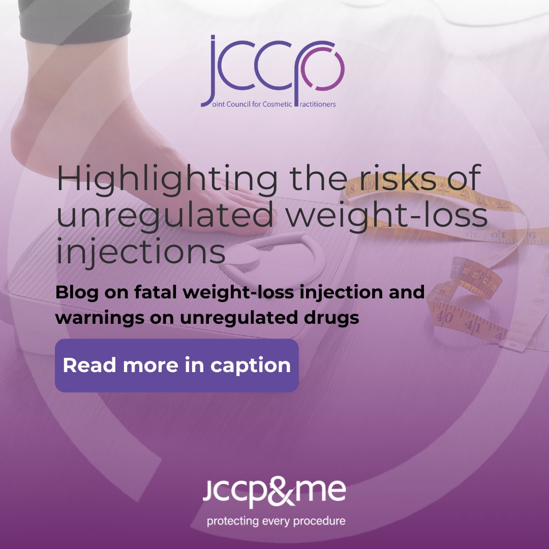 Unregulated aesthetic treatments pose serious risks to public safety. Read the latest from <a href="/jointccp/">JCCP</a> and <a href="/jccpandme/">JCCP&me</a> on the dangers of illegal weight loss injections and why regulation is crucial.    

🔗//bit.ly/3CIsjPv