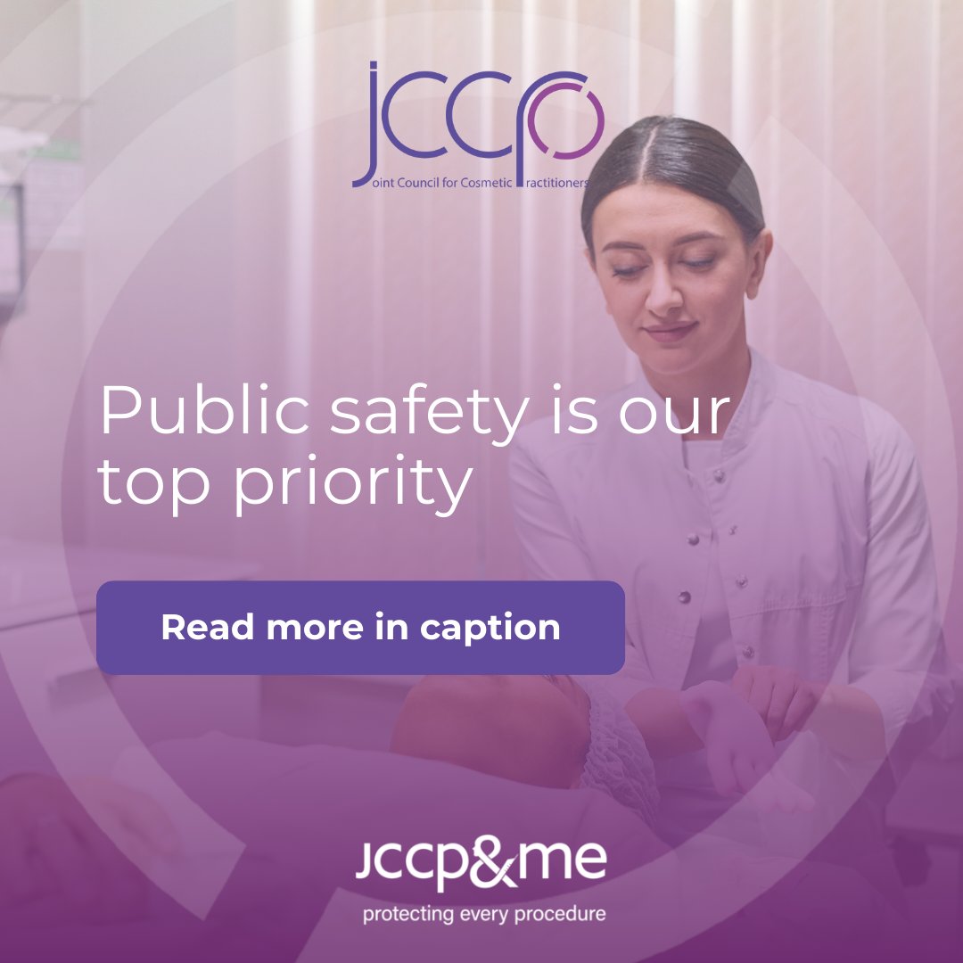 Why does training matter?

For the public: <a href="/jccpandme/">JCCP&me</a> helps you find qualified practitioners.
For practitioners: <a href="/jointccp/">JCCP</a> supports you in delivering treatments ethically and safely.

#Safety #Aesthetics