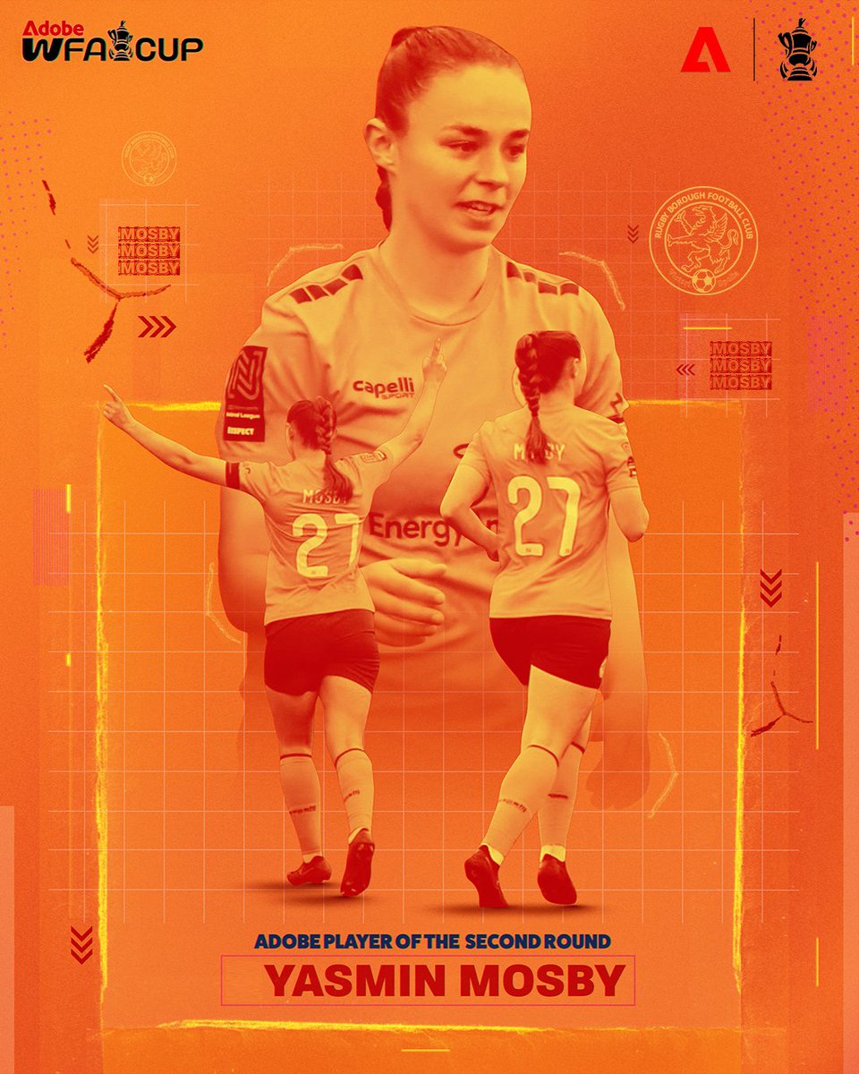 Adobe Women's FA Cup (@adobewfacup) on Twitter photo Your <a href="/AdobeUK/">Adobe UK</a> Player of the Second Round from Sunday's #AdobeWomensFACup action is Yasmin Mosby! β¨
Mosby netted a hat-trick for <a href="/RugbyBoroughWFC/">Rugby Borough Women FC</a> to secure their spot in the third round... π©πͺ
π¨ Created with Adobe Express by <a href="/marayu9/">Megan Orpych</a> Your <a href="/AdobeUK/">Adobe UK</a> Player of the Second Round from Sunday's #AdobeWomensFACup action is Yasmin Mosby! β¨
Mosby netted a hat-trick for <a href="/RugbyBoroughWFC/">Rugby Borough Women FC</a> to secure their spot in the third round... π©πͺ
π¨ Created with Adobe Express by <a href="/marayu9/">Megan Orpych</a>