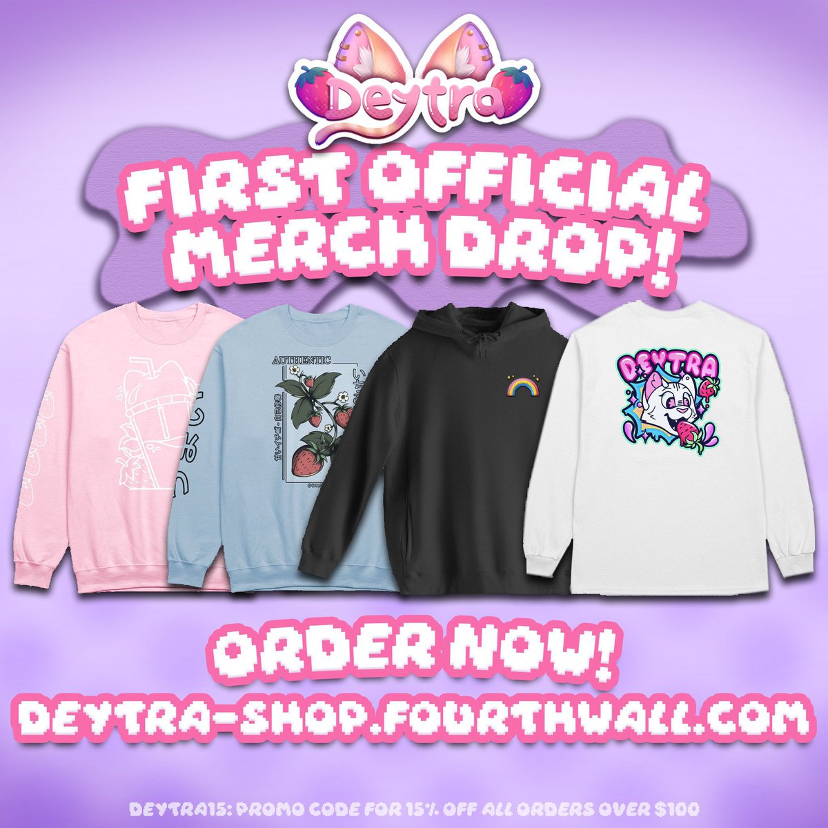 ‼️YA’LL ITS DEYTRA MERCH GIVEAWAY TIME ‼️

i’m giving away ONE merch item of your choice to TWO lucky awesome winners! :D

🍓like+rt this post!
🍓comment what you want!
🍓tag a friend!
🍓following ISNT mandatory but appreciated :3

ends 12/1!! | deytra.cc