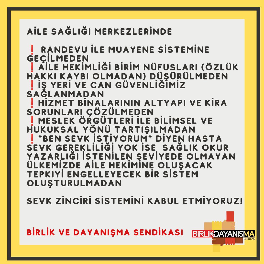 dayanismasen1's tweet photo. Sevk zinciri 
Sağlıkta şiddet zincirine dönüşecek https://t.co/22QruPXs3W