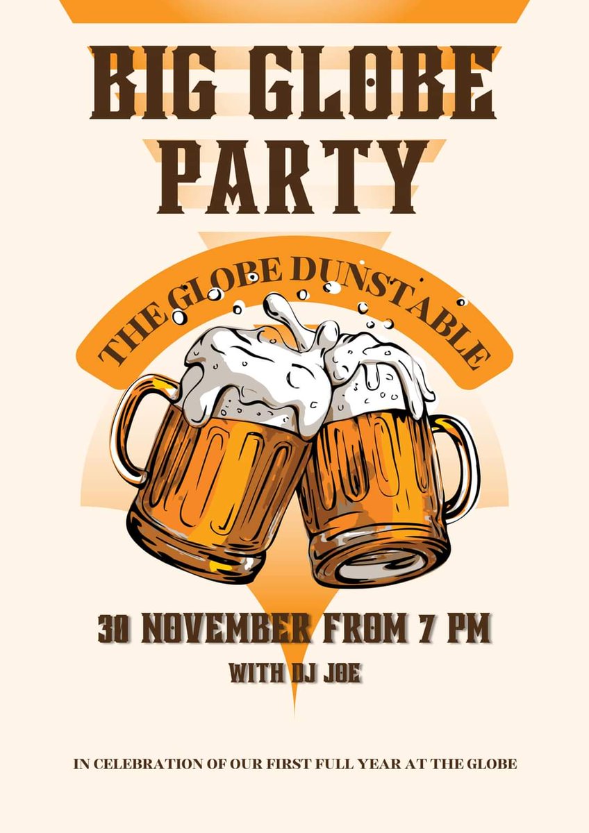 OnRegiment's tweet photo. 🗓️ On Saturday, 30th November, we’ll kick off our new partnership with The Globe by celebrating Jay and his partner’s 1st anniversary of running the pub. 🎉 Everyone is welcome to join their evening celebrations—don’t miss it! 🍻 #TheGlobe @DunstableTownFC #TheRegiment https://t.co/xJRlvrkUC0