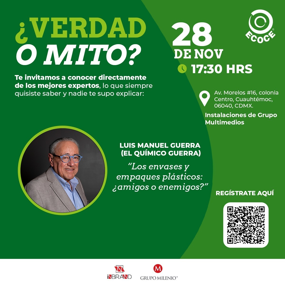 ecoceac's tweet photo. Si eres universitari@ y te interesa saber más sobre #EconomiaCircular 🔄 y desmitificar muchas de las creencias en torno a los plásticos y su #reciclaje ♻️, escanea los códigos QR y regístrate para asistir a nuestras charlas en las instalaciones de los foros de @Milenio ✅️🙌🏼 https://t.co/NeDBWvRdHG