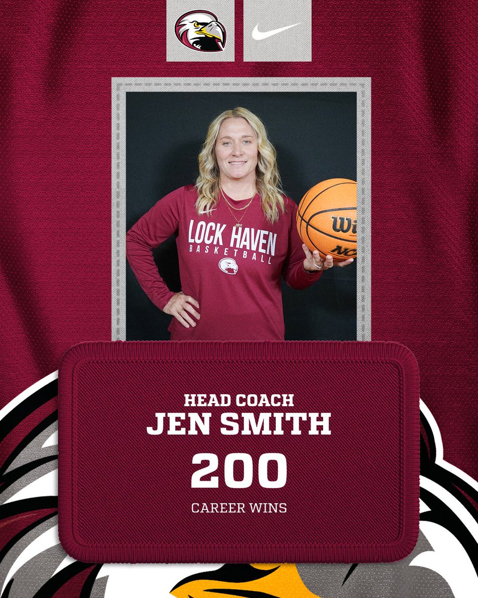 Lock Haven Athletics ๐ฆ
(@havenathletics) on Twitter photo Congratulations to <a href="/LHUWBB/">Lock Haven WBB</a> Head Coach Jen Smith for securing her 200th victory in her collegiate head coaching career!
Smith, the all-time Lock Haven WBB winningest coach, won 24 games at Goldey-Beacom before leading the Bald Eagles to 176 victories.
More to come ๐๐ฆ
Congratulations to <a href="/LHUWBB/">Lock Haven WBB</a> Head Coach Jen Smith for securing her 200th victory in her collegiate head coaching career!
Smith, the all-time Lock Haven WBB winningest coach, won 24 games at Goldey-Beacom before leading the Bald Eagles to 176 victories.
More to come ๐๐ฆ