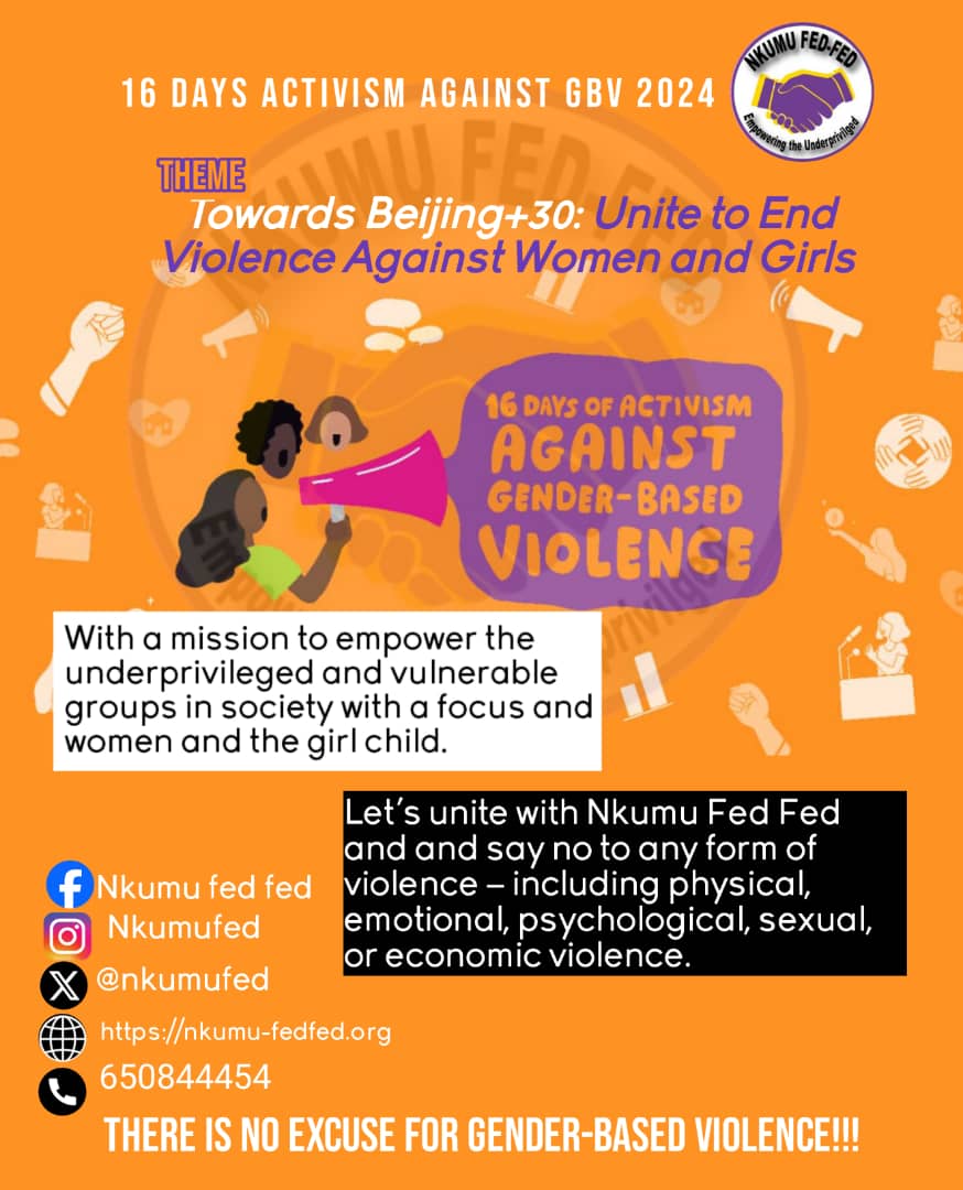 There is no excuse for Gender-Based violence. Join NFF in this fight.
<a href="/VitalVoices/">Vital Voices</a> 
<a href="/USEmbYaounde/">U.S. Embassy Yaounde</a> 
<a href="/UEauCameroun/">L'UE au Cameroun et pour la Guinée équatoriale</a> 
<a href="/CWachongRuth/">Ruth Che Wachong (MC RUTHY)🇨🇲</a> 
<a href="/UN_Women/">UN Women</a> 
<a href="/UNHumanRights/">UN Human Rights</a> 
<a href="/UnescoYaounde/">UNESCO YAOUNDE #Education #Sciences #Culture #Comm</a> 
<a href="/civic_watch/">Civic Watch</a>