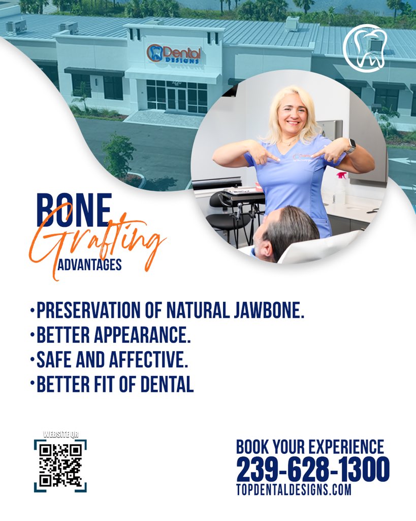 mydentaldesigns's tweet image. Why is bone necessary to support your smile? 😃 

Discover the advantages of bone grafting. If you are experiencing bone loss, ☎️ call us today at 239-628-1300 for expert advice.

#bonegraftingandimplant #dentalimplantspecialist #naplesdentist #ftmyersdentist