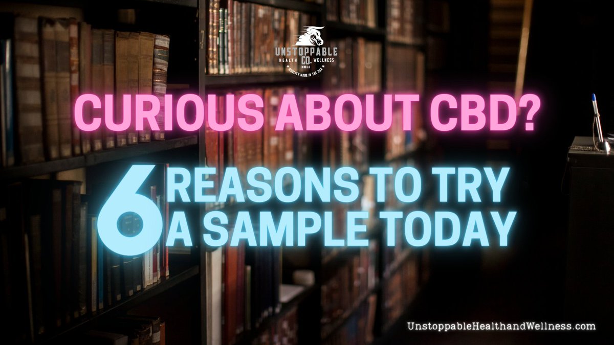 AndUnstoppable's tweet photo. Curious About CBD? 6 Reasons to Try a Sample Today 

Read more: https://t.co/UTilRsQm28

#beunstoppable #myunstoppable #freecbd #cbdwellness #cbdsample #cbdforrecovery #cbdwellness https://t.co/jYiXOyLlYX