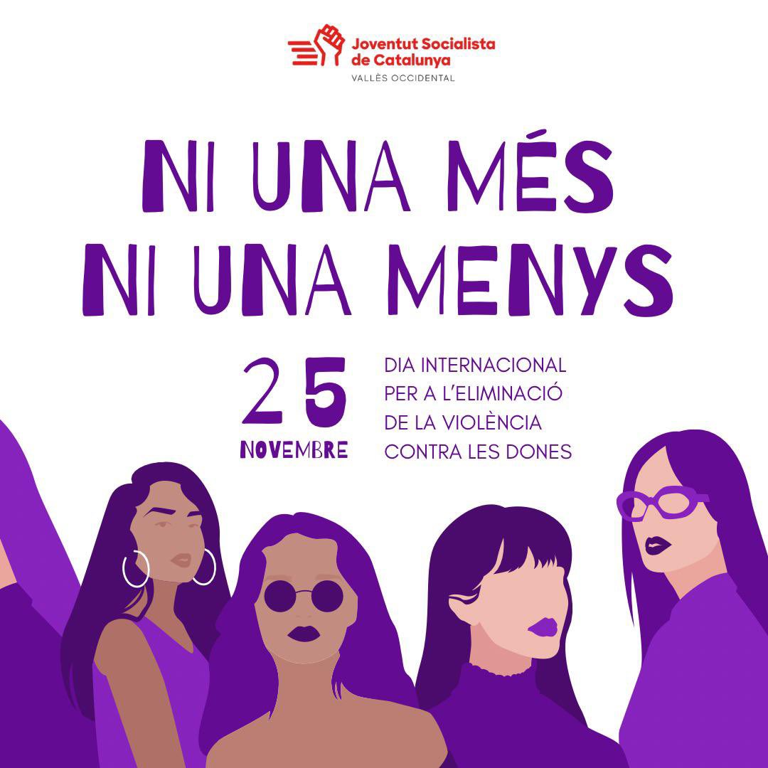 🟣 Aquest #25N, reivindiquem els drets de les dones un cop més, per la igualtat real i per continuar apostant per polítiques feministes. 

Només d’aquesta manera aconseguirem un futur i una societat lliure de violències masclistes.