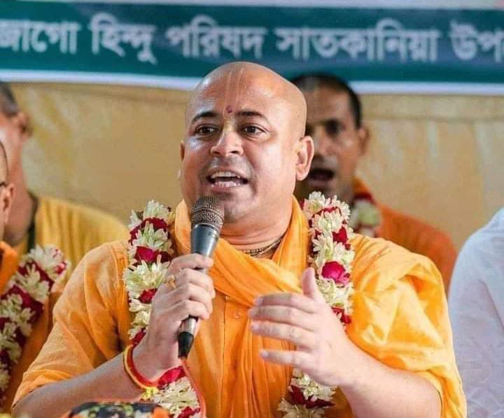DrSukantaBJP's tweet photo. Chinmoy Prabhu, also known as Sri Chinmay Krishna Das Prabhu, a Sanatani Hindu leader of Bangladesh, a monk of the ISKCON temple, and the voice of Hindu minorities in Bangladesh, has been arrested by Dhaka police for holding a peaceful protest on Monday. As per some media reports, Monk Chinmoy Prabhu was picked up from Dhaka Airport by Dhaka Police on Monday afternoon and he has been taken to the Detective Branch of Dhaka Metropolitan Police.

I condemn the unjust arrest of the honorable Chinmoy Prabhu, who has been tirelessly working for the rights of the Sanatani Hindu community in Bangladesh.

I urge @DrSJaishankar Ji to kindly take a serious note of the matter and take urgent steps.