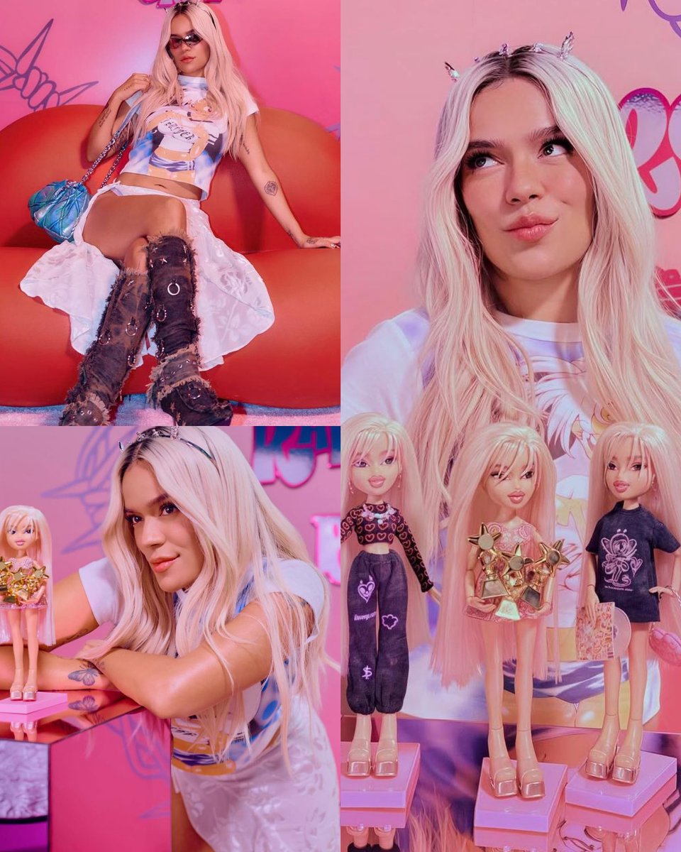 KarolGWW's tweet photo. LA BICHOTA BRATZ ES UNA REALIDAD🎀✨ y se convierte en la primera colaboración Original de Bratz con un artista musical en TODA SU HISTORIA… viene también con su look de Merch Oficial 💅🥹💖 Disponible el 3 de Diciembre  💫💫💫 https://t.co/Twdq6H0D0i