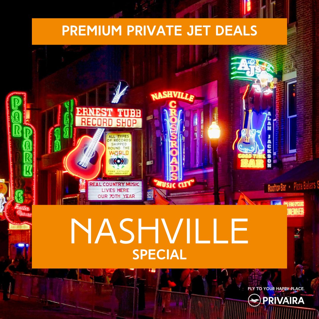 Privairaprivate's tweet photo. PRIVAIRA presents a Premium Private Jet Deal “Nashville” from our own fleet

Call/text us today for more information (561) 886-1294

#FlyToYourHappyPlace #FlyPRIVAIRA #Learjet #PremiumPrivateJet #Nashville #VacationGetaway #FlyPrivate #PrivateJet #LuxuryTravel #PrivateJetCharter https://t.co/8vfcJ6WdnY