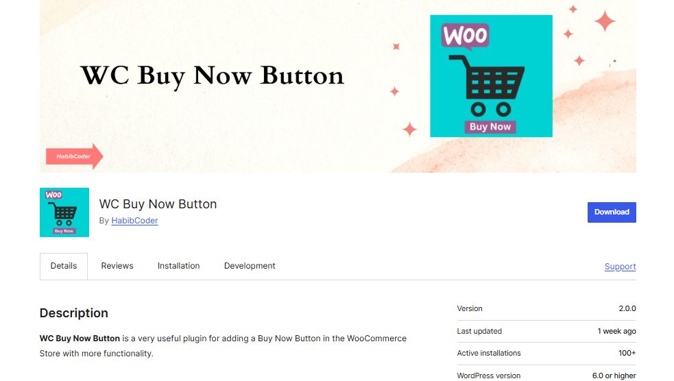 habibcoder's tweet image. I am excited to share that my other plugin has reached the milestone of over 100 active installations!
The plugin is called the "WC Buy Now Button". The link is: wordpress.org/plugins/hc-buy…
#habibcoder #wpdeveloper #wordpress