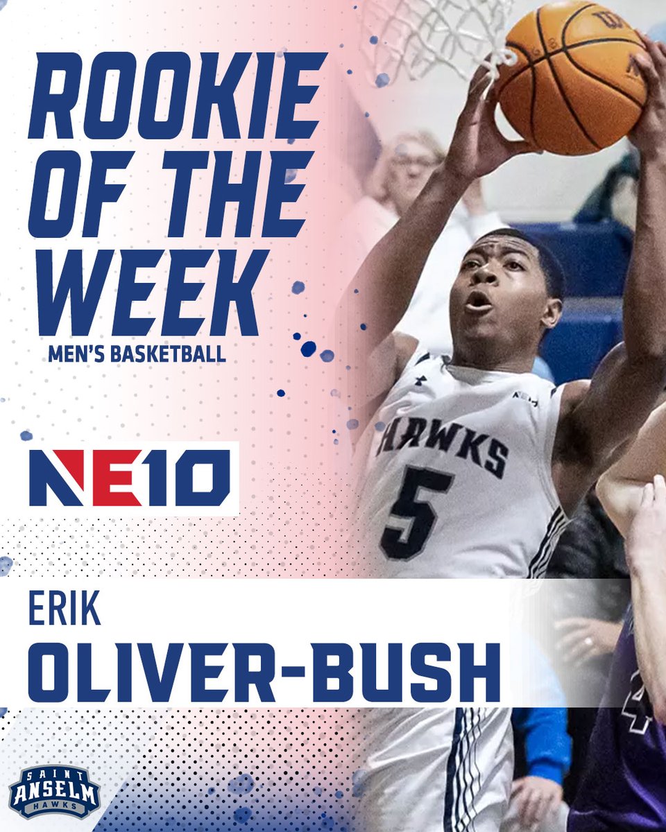 𝐌𝐄𝐍'𝐒 𝐁𝐀𝐒𝐊𝐄𝐓𝐁𝐀𝐋𝐋 𝐑𝐄𝐏𝐎𝐑𝐓 - 𝐖𝐄𝐄𝐊 𝟑 🏀

Sweep of weekly honors for <a href="/STAHawks/">Saint Anselm Hawks</a>, as McCarthy and Oliver-Bush lead the Hawks to a 2-0 week on the hardwood!

#NE10EMBRACE | #NCAAD2 | #D2MBB