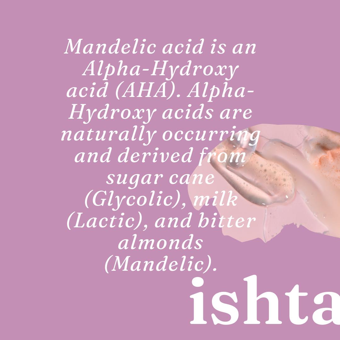 IshtarUK's tweet image. What  do you need to know about Mandelic acid? How is it different from  physical exfoliants? How is it different from other Alpha-Hydroxy acids?  Who is it suitable for? #mandelicacid #alphahydroxyacid #Exfoliation #ishtarskincare #hyperpigmentation #blemishes #oilyskincare