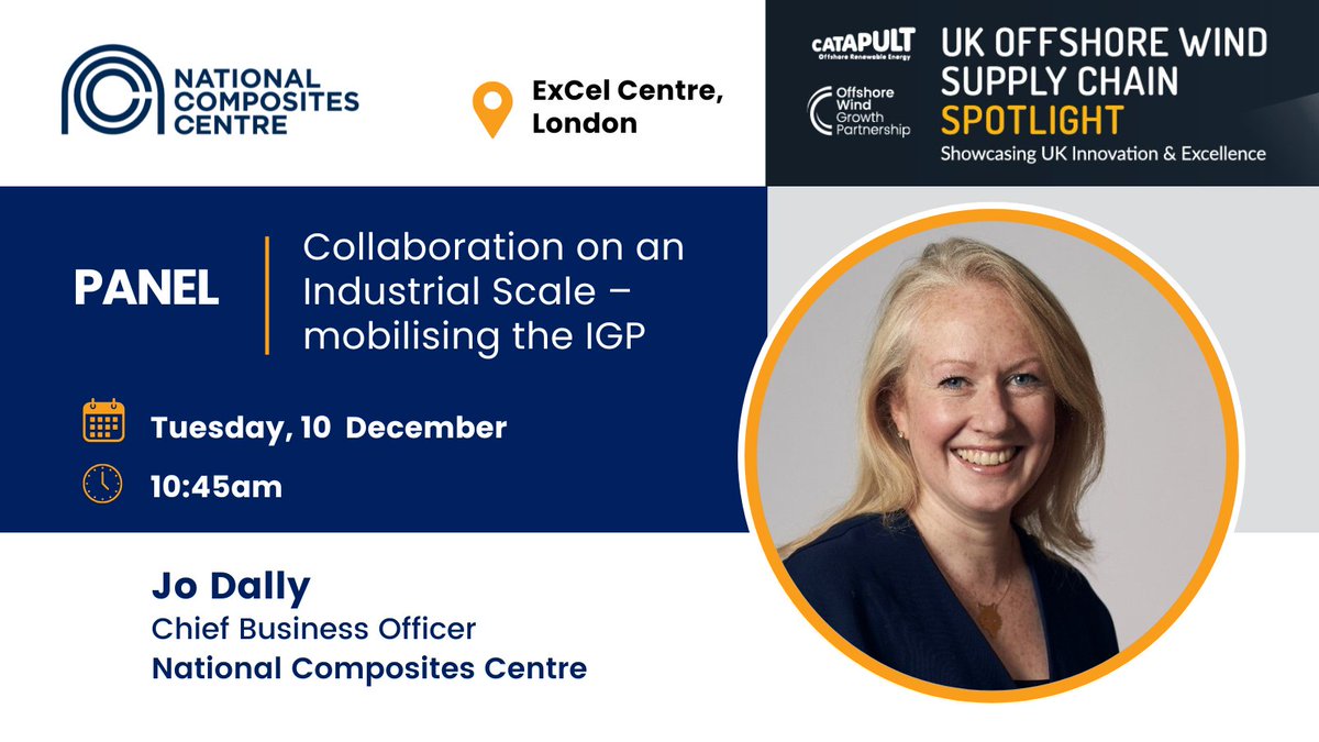 🔦 SPOTLIGHT: On Jo Dally, Chief Business Officer, participating at the UK Offshore Wind Supply Chain Spotlight conference, taking place at the ExCel Centre, London on Tuesday, 10 December.
Find out more: nccuk.com/events/uk-offs…