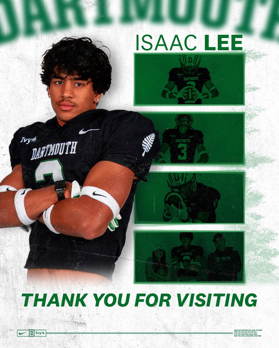 Had a great time at Dartmouth College this weekend. Thank you to all the coaches and staff for the hospitality!
<a href="/Coach_McCorkle/">Sammy McCorkle</a> <a href="/CoachHebert12/">Dan Hebert</a> <a href="/CoachDaft/">Kevin Daft</a> <a href="/coachirishodea/">Danny O'Dea</a> 🌲