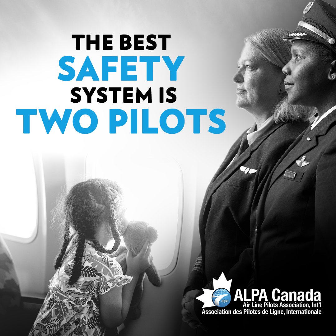 Did you know single pilot airline flights are being considered around the world? That will mean no second pilot to ensure all operations, including emergencies, are managed safely. Let’s keep air travel safe with two pilots on every flight.