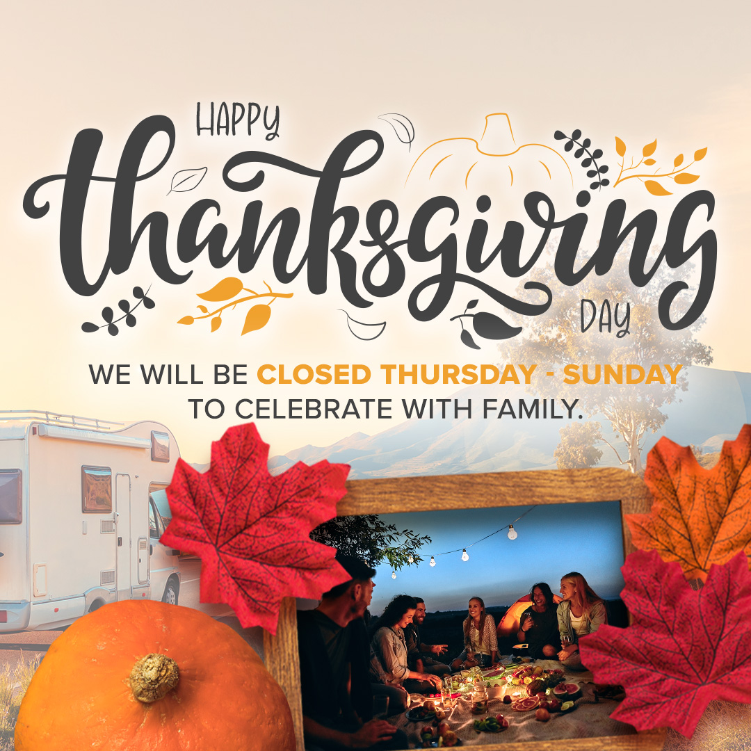 🦃 Thanksgiving plans? Don’t forget to check our special holiday hours! 🍁 Visit us early to prep for your next RV adventure.

#ThanksgivingHours #RVLife #BeckleysDifference #BeckleysRVs #RelaxExploreLIVE