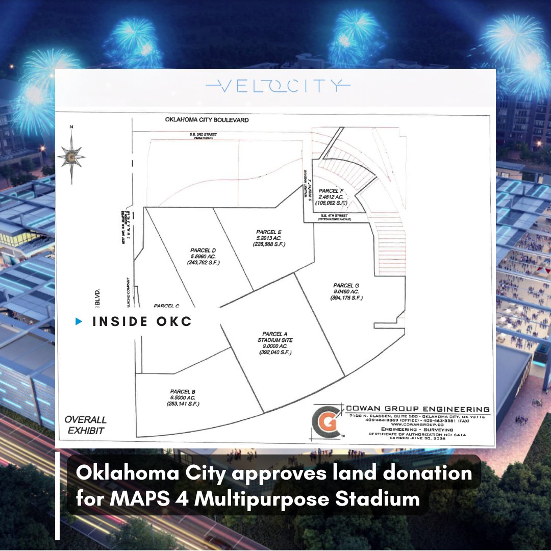Oklahoma City Council has approved the donation of nine acres of land near South Shields Boulevard and SE 3rd Street for the MAPS 4 Multipurpose Stadium, a key project that promises to reshape the area. The stadium, designed to host everything from professional soccer to