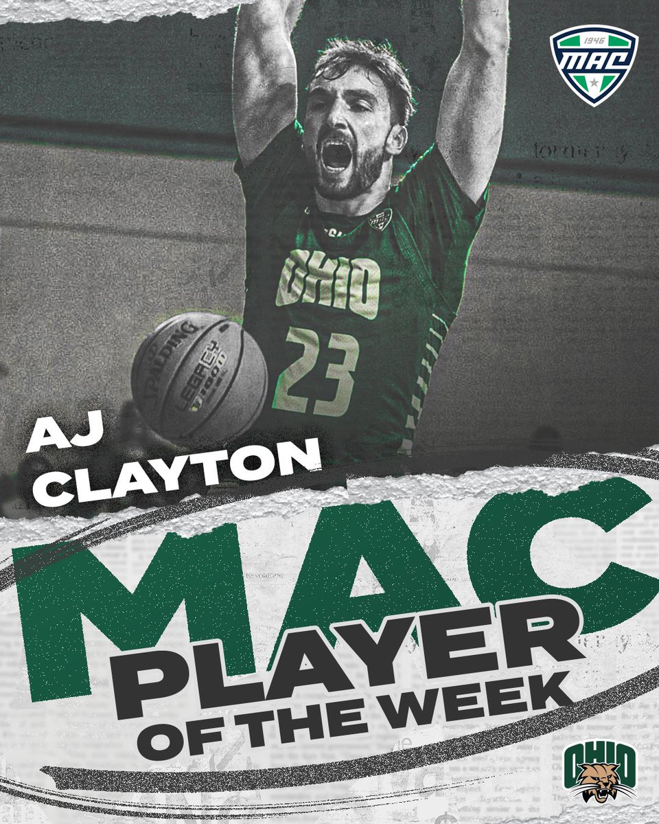 AJ Clayton has been named the MAC Co-Player of the Week! Congrats, AJ!

Read More: bit.ly/3V7KvbK

#OUohyeah