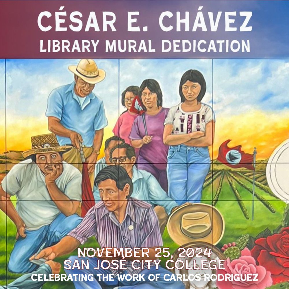 César E. Chávez Library Mural Celebration

📅 Today! Monday, November 25
📍 SJCC Theater
🕚 Program begins at 11:00 AM

Celebrate the unveiling of the stunning new mural honoring César E. Chávez, created by the talented artist Carlos Rodriguez!