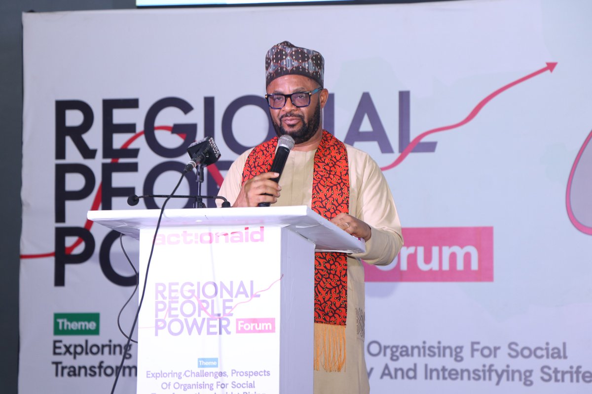 ActionAidNG's tweet photo. @AndrewMamedu's powerful welcome message ignited the participants of the Regional People Power Forum #RPPF, inspiring a shared sense of purpose and urgency. 

He emphasised the need for Africa to unite and drive social change, acknowledging West Africa's daunting challenges. https://t.co/8hSu9b9U8r
