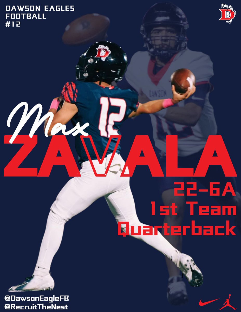 District 22-6A 1st Team Quarterback! #family
