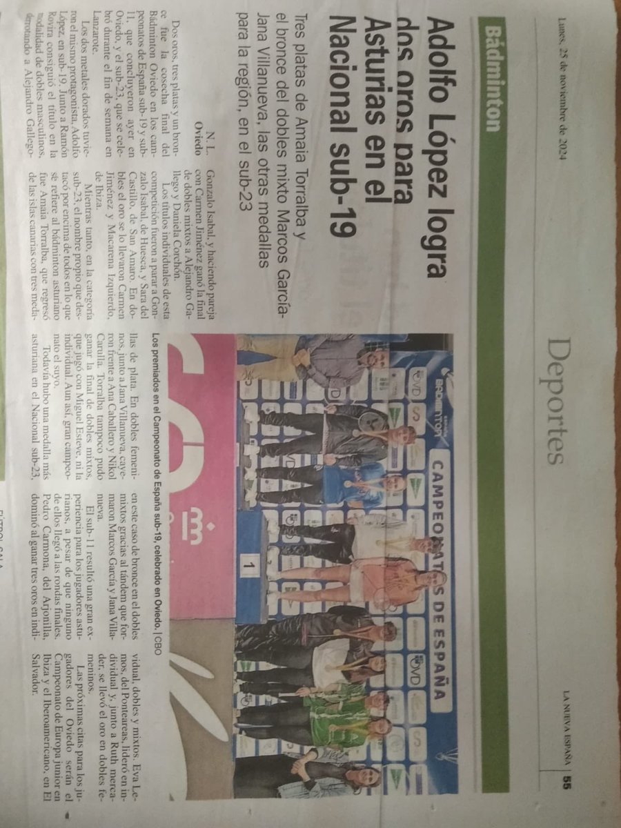 Hay que tener poca vergüenza de “olvidarse” del occidente de Asturias.
Dos medallas de plata y una de bronce para Eneko Rodríguez de Vegadeo y varios eliminados en cuartos de final. Os untaron bien eh!!!
<a href="/lanuevaespana/">La Nueva España</a> @franprilo <a href="/cvyvegadeo/">CECILIA VILLANUEVA</a> <a href="/MiguelDazMartne/">Miguel Díaz Martínez</a> <a href="/pela10inter/">Pelayo Paraje</a>