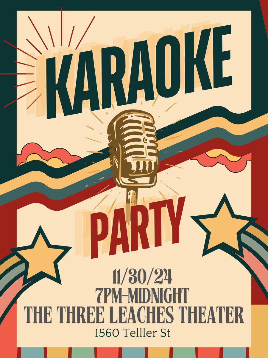 40WestArts's tweet photo. Our friends at The Three Leaches Theater are throwing a Karaoke Party this Saturday 11/30! Join in on the fun and sing your little heart out!🎤
More info here: https://t.co/2jhBAtn6aS https://t.co/0LbutQvqrM