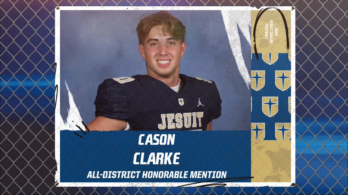 JesuitAthletics's tweet photo. Congratulations to the following members of the Jesuit Dallas football program that were named to the All-District Honorable Mention team:

Cason Clarke (DL), Luke Cutler (OL), Jack McGoldrick (LB), Reid Miller (OL), Robert Prager (LB), Cooper Smith (LB), Arsen Ventura (DB) https://t.co/yrgWrN7emx
