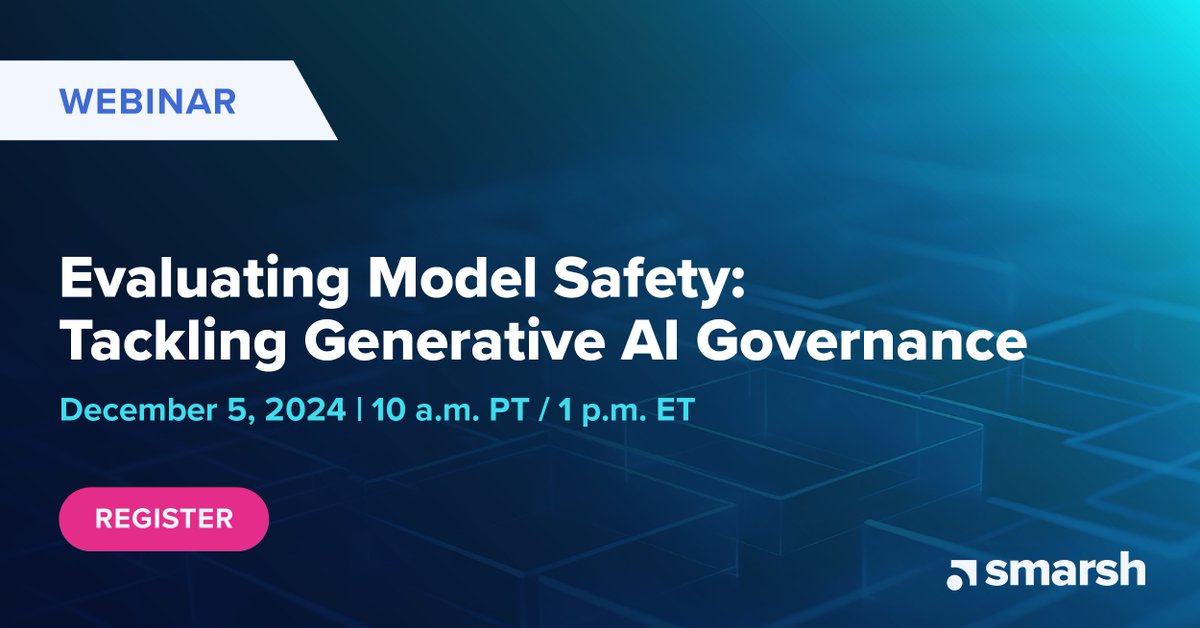Don't fall behind in the AI revolution. Join our upcoming webinar on "Generative AI Governance, Accountability, and Model Safety" to discover how financial services firms are integrating generative AI into their existing frameworks. 

Register now: ow.ly/r71P50Uf7Ty