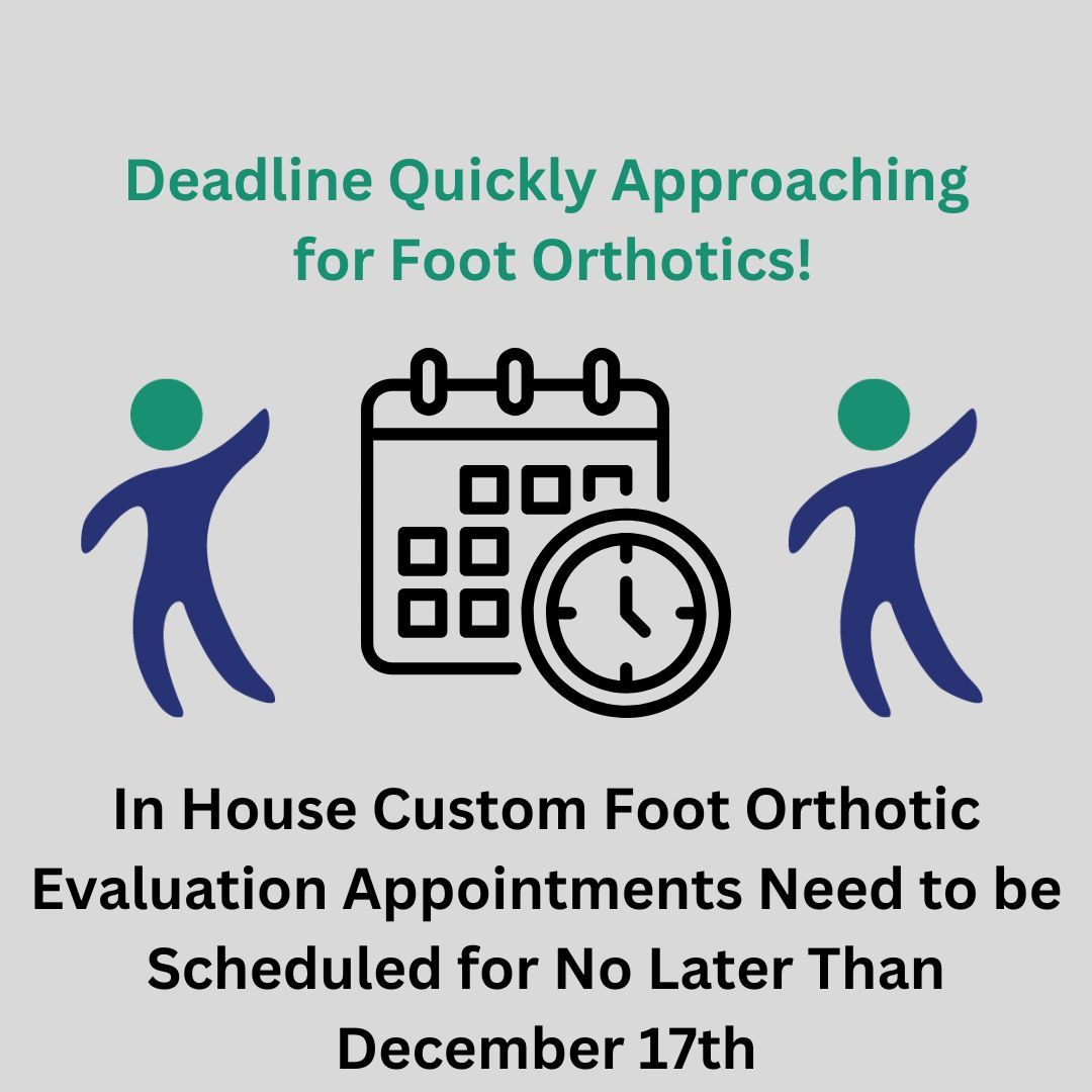 GoBioworks's tweet image. The end of the year is rapidly approaching. If you plan on receiving custom foot orthotics (CFOs) by the end of 2024, due to insurance, please make an evaluation appointment for no later than December 17th. This way we can provide the CFOs by the 31st. Thank you!