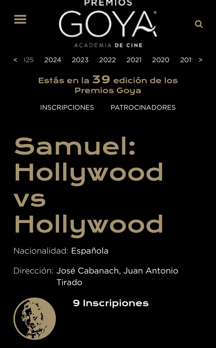 BronstonSamuel's tweet photo. La semana pasada comenzamos nuestra carrera a los Oscar. Esta semana empieza la de los Goya https://t.co/PNLEumjDzX