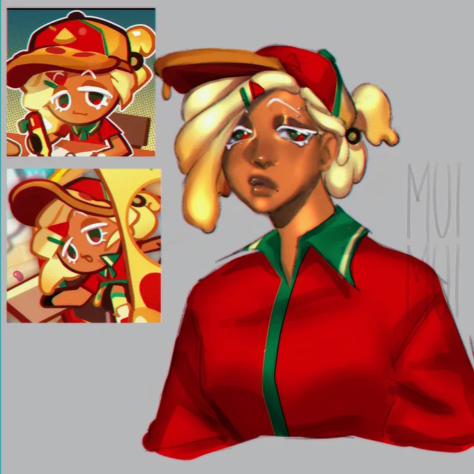 Practicing an unusual color palette with my fav cookieShe just wanna go home smh₊˚⊹ #cookierun #pizzacookie 