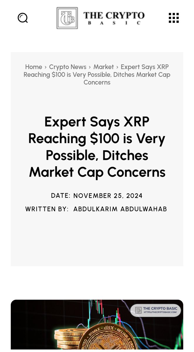 mrnguyen007's tweet image. 🚨🚨 BREAKING NEWS:

Expert Says XRP Reaching $100 is Very Possible, Ditches Market Cap Concerns.

#XRP #RLUSD #XRPETF 💎 💎 💎 💎 💎 💎 💎 💎 💎 💎