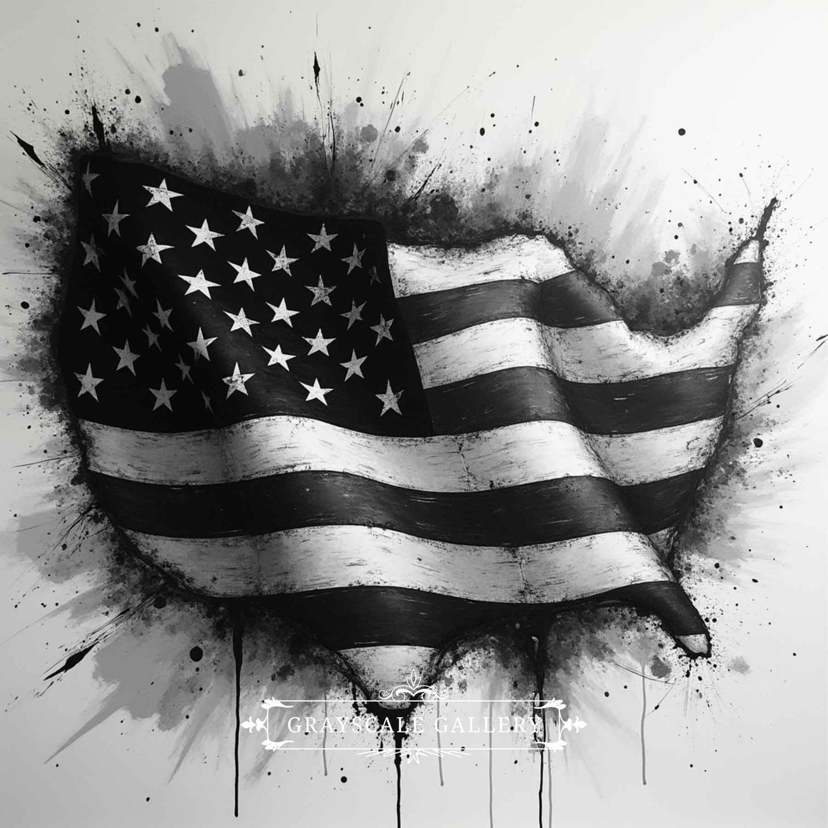BnW_Gallery's tweet photo. The Abstract Patriot... mirrors the complexities of history and identity. This artwork speaks to the beauty of unity amidst diversity, set against a backdrop of expressive energy. Perfect for those who wish to honour the American spirit through a contemporary, artistic lens. https://t.co/pB8ihxf0zZ