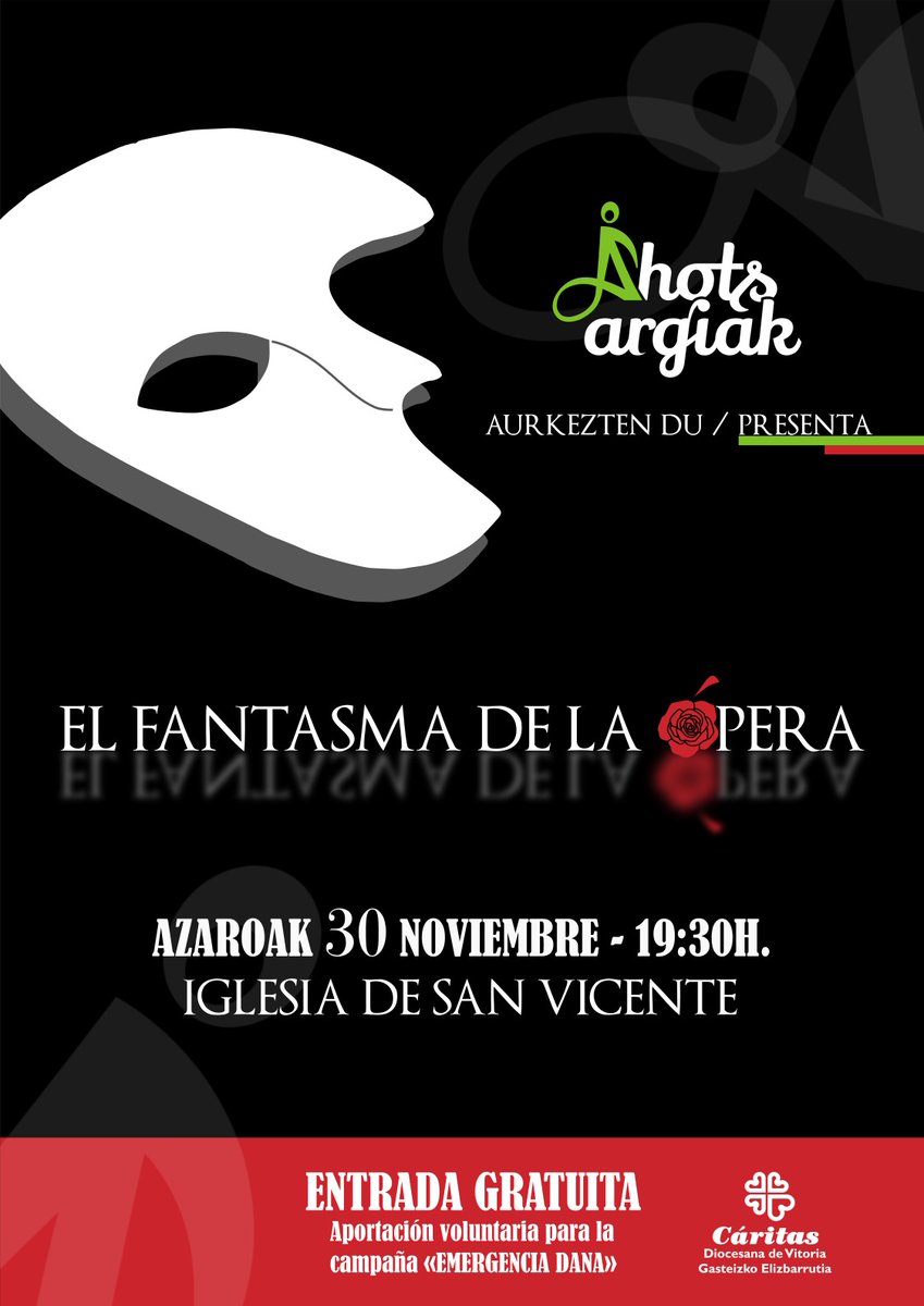 CaritasVitoria's tweet photo. La coral @ahotsargiak ofrecerá un espacio más para la solidaridad con las víctimas de la DANA, en el marco de su concierto programado para el próximo sábado 30 de noviembre. Quien lo desee tendrá oportunidad de hacer una aportación voluntaria para este fin ❣
#EmergenciaDana https://t.co/IzX3XPn4D0