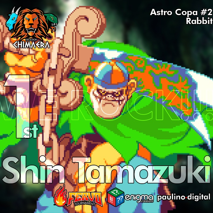 ExcelChimaera's tweet photo. Fala, galera!
Nosso recém-chegado @SHIN_Tamazuki já chegou chegando! No clássico fighting game Rabbit, ele terminou a competição em primeiro lugar!
Parabéns, Shin!
#RabbitFightingGame #Rabbit https://t.co/n70rjJzZvN