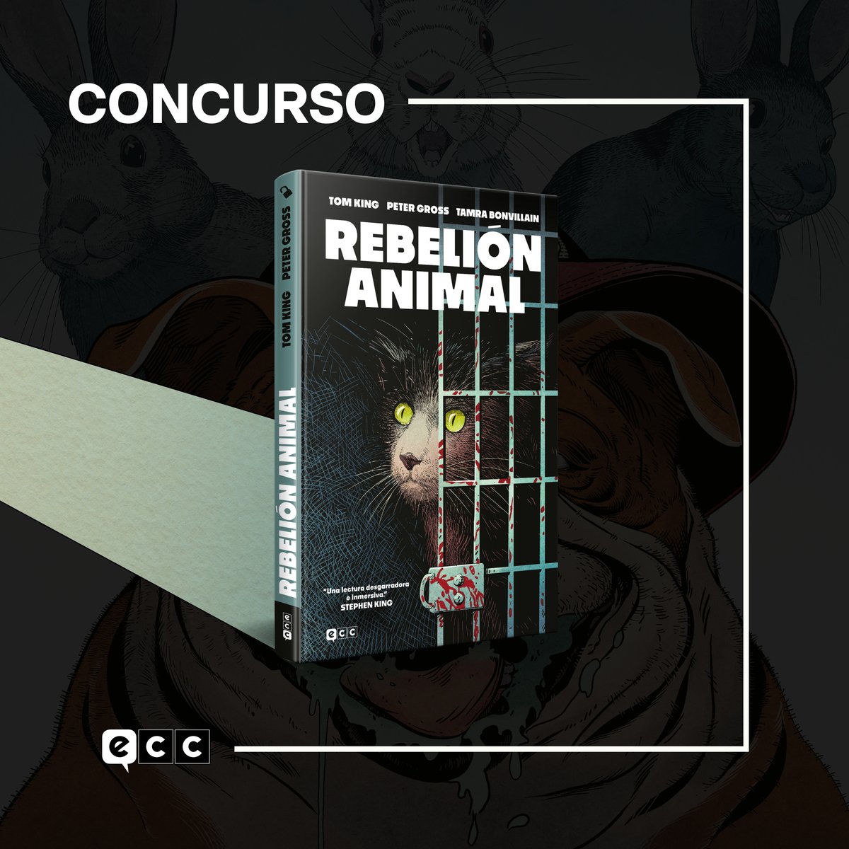 ¡CONCURSO – REBELIÓN ANIMAL! 🐶

Puedes hacerte con un ejemplar de esta alucinante y orwelliana novela gráfica creada por Tom King y Peter Gross, que llegará a las tiendas a partir del 27/11. ¿Cómo participar? Muy sencillo:

1. Sigue a <a href="/eccediciones/">ECC Ediciones</a>.
2. Haz repost a este post.
3.
