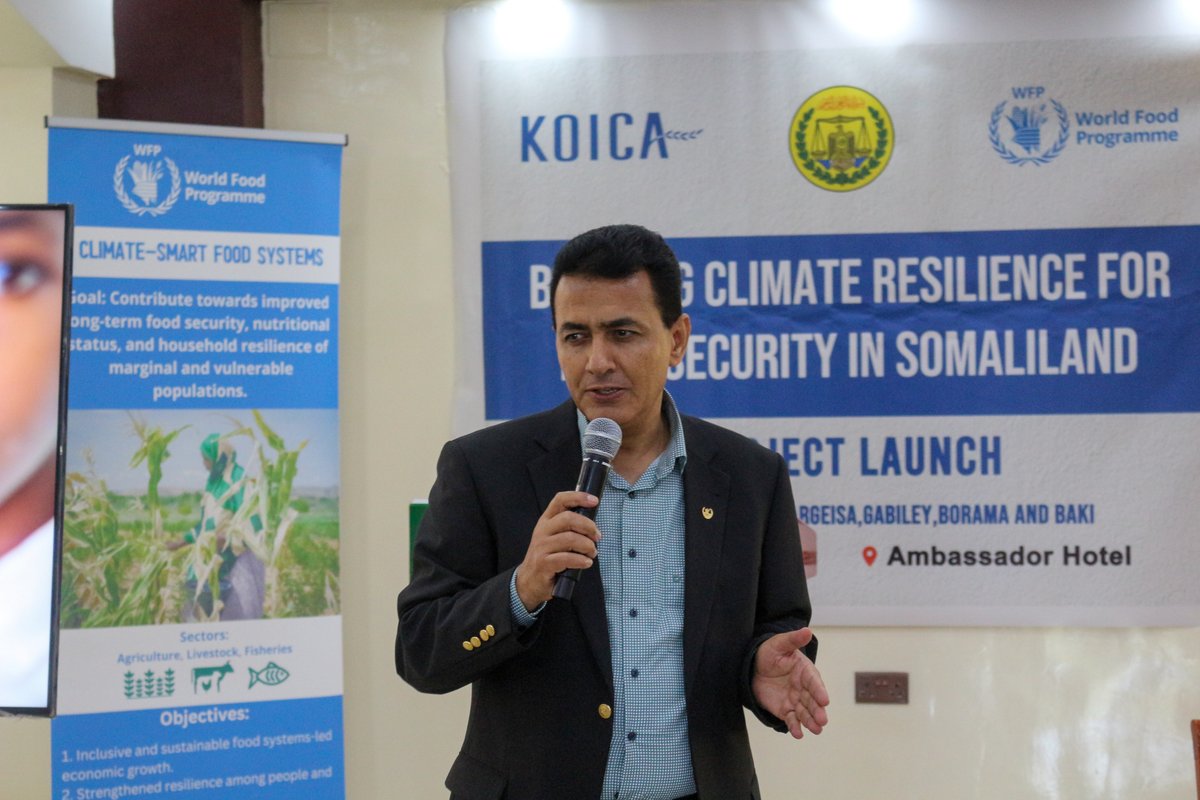 WFPSomalia's tweet photo. Exciting news! We launched the KOICA-WFP regional project: Building Climate Resilience for Food Security in the Fragile Horn of Africa.

Thanks to the Republic of Korea for their generous funding, empowering smallholder farmers to strengthen food security &amp; climate resilience.🌱 https://t.co/e6EdY03xaw
