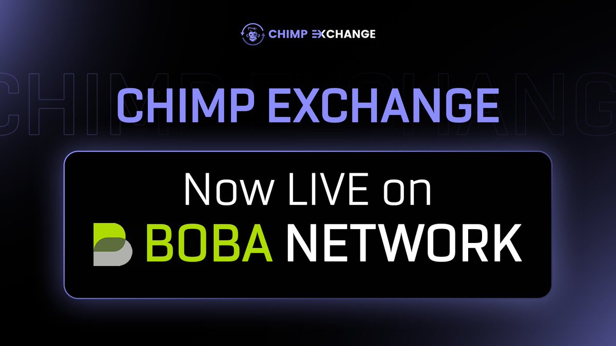 1/ Big news: Chimp is NOW LIVE on <a href="/bobanetwork/">Boba Network 🧋</a>! 🚀

Calling all traders! We’re kicking off a trading competition with 20,000  $BOBA tokens ($1,000) for top traders. 🏆

Try it out now: chimp.exchange/#/swap

To Participate - Like 👍 Retweet 🔄 &amp; Comment 💬