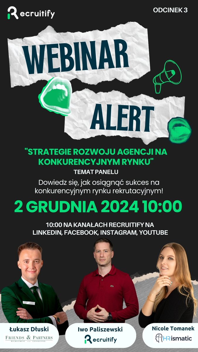Recruitify_ai's tweet photo. Strategie rozwoju agencji na konkurencyjnym rynku.

Usłyszysz praktyczne wskazówki od ekspertów z doświadczeniem, którzy krok po kroku omówią najskuteczniejsze podejścia do rozwoju w rekrutacji.

Online na wszystkich kanałach Recruitify.
2 grudnia 2024 10:00 ☺️

Do zobaczenia 🤩 https://t.co/lWJwlMuSSH