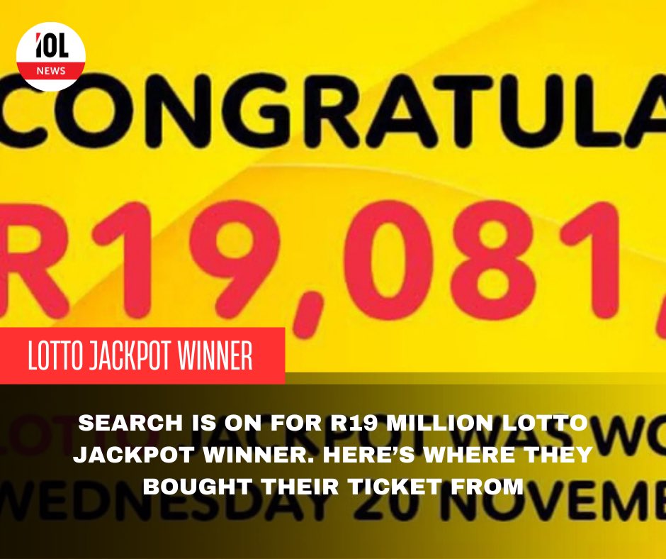 IOL's tweet photo. The National Lottery Ithuba are searching for the R19million Lotto jackpot winner.
#news #Lotto #jackpotwinner #searchcontinues

Read on
https://t.co/199uqLdhsP https://t.co/ML4u2x6j4k