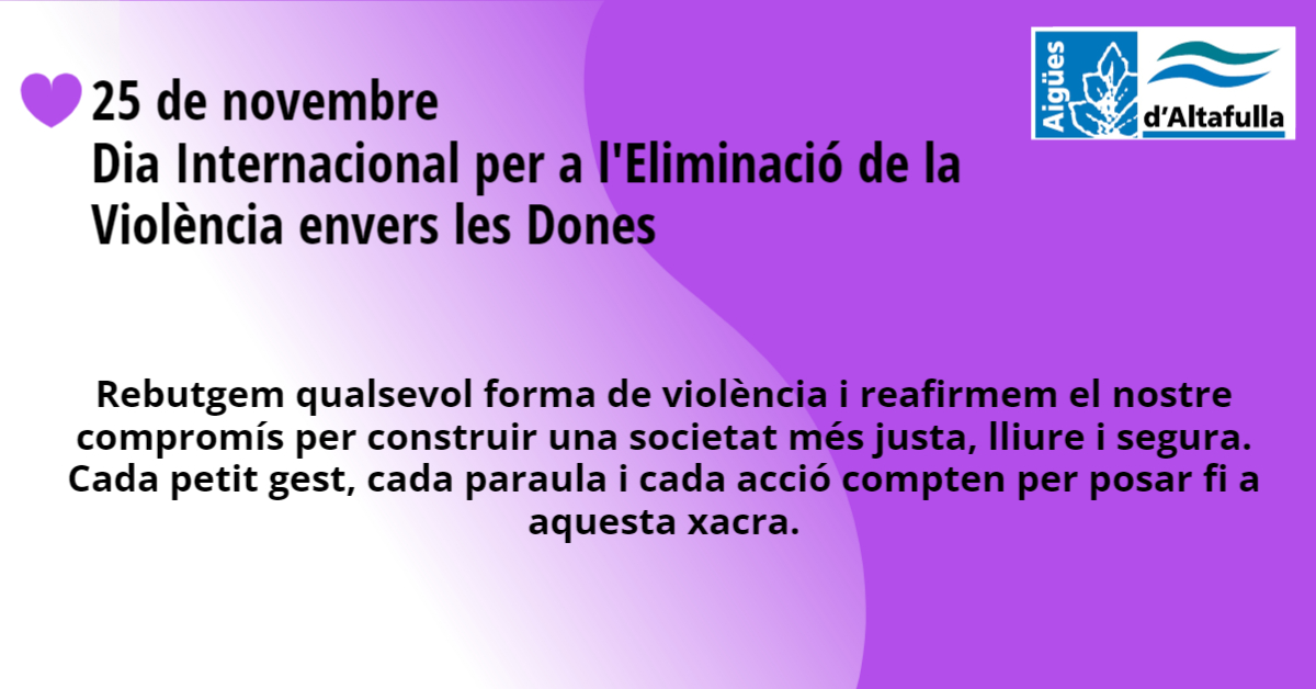 💜Avui alcem la veu per recordar que la violència masclista continua sent una realitat que afecta milions de dones arreu del món. No és només una qüestió individual, sinó una problemàtica social que ens interpel·la a tots i totes.

#25N #NoEstàsSola #ContraLaViolènciaMasclista