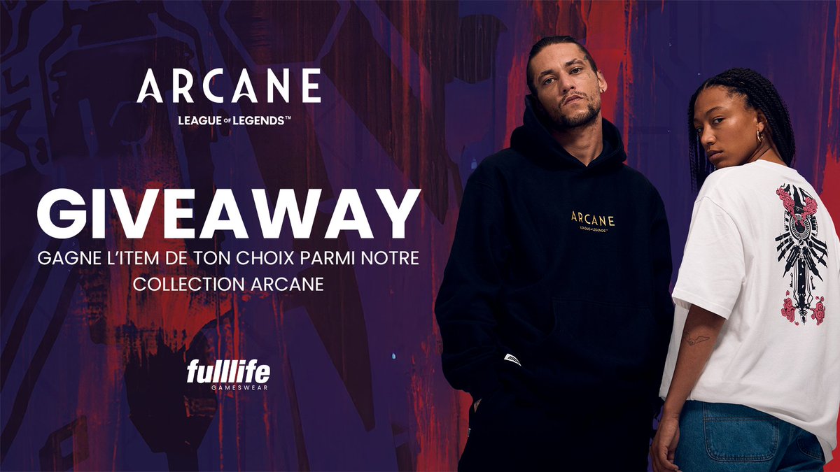 🎬 GIVEAWAY 🎬

Pour célébrer la série <a href="/arcaneshow/">Arcane</a> comme il se doit, on vous fait gagner l’item de votre choix parmi notre collection officielle #Arcane !

Pour participer :

❤️ Follow <a href="/Fulllife_fr/">Fulllife</a>
🔁 RT

Tirage au sort du gagnant le 2 décembre 🍀