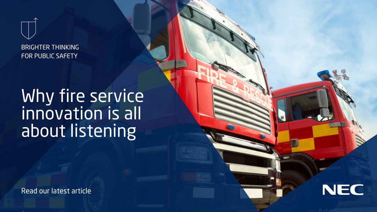 Why is fire service innovation all about listening? At NEC Software Solutions, we’re driving progress through customer-focused tech and smarter infrastructure. Learn more: ow.ly/eWQy50UeOTX+

#FireSafety #Innovation