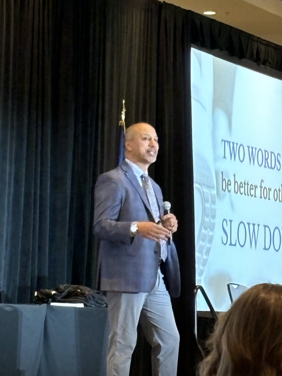 Excited to listen to and learn from <a href="/casas_jimmy/">Jimmy Casas</a> at the <a href="/INPrincipals/">IASP</a> Conference!  Starting off with SLOW DOWN!