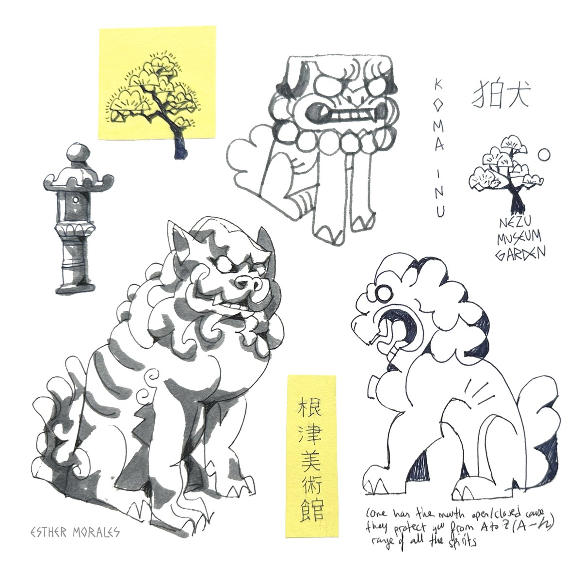 EstherMononoke's tweet photo. During my time in Japan I encountered so many creatures in the form of toys, charms, sculptures, keychains... I needed to capture all these little treasures in my sketchbook. Here's are a few! :3 https://t.co/R6wCQ1Igeb